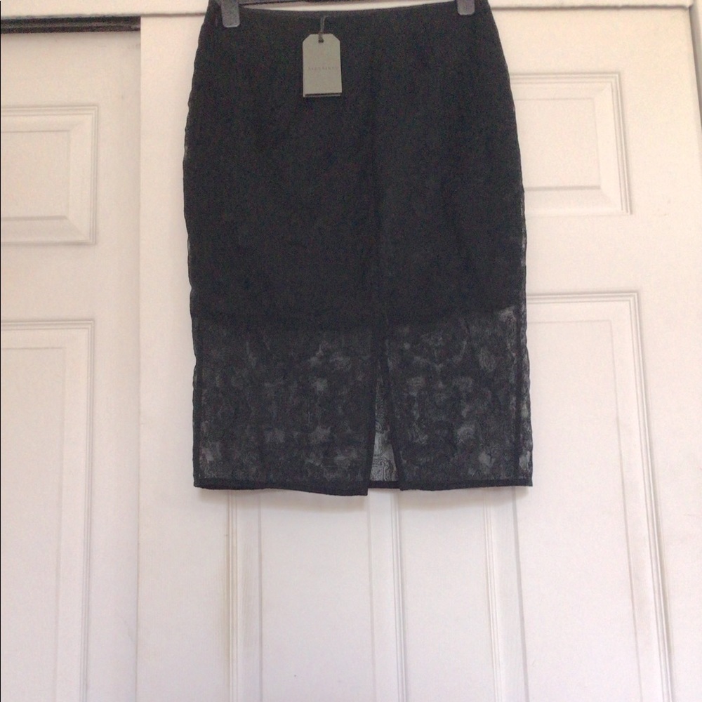 All Saints Lace Black Pencil Skirt NWT